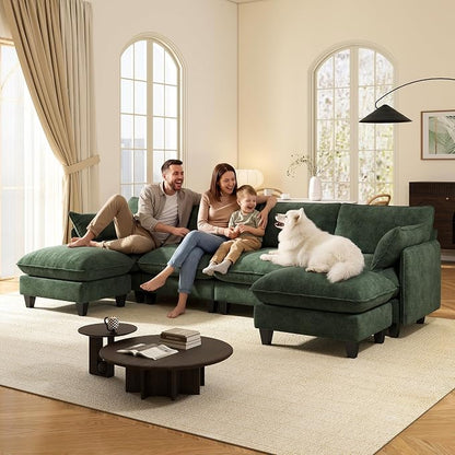 Ihanherry 139" U-Shaped Modular Sectional Couch, Oversized Cloud Sofa - Image 7