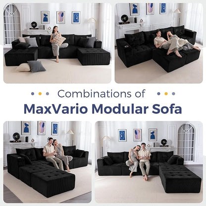 MAXYOYO 129.5" Modular Sectional Sofa Couch, U Shaped Modern Cloud Couch - Image 5