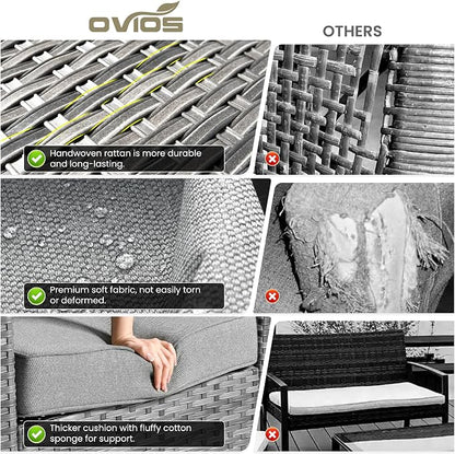ovios 2-Piece Patio Furniture Set, Outdoor Wicker Sofa - Image 8