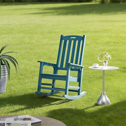Psilvam Oversized Outdoor Rocking Chair Set of 2, HDPE Porch Rocker - Image 2