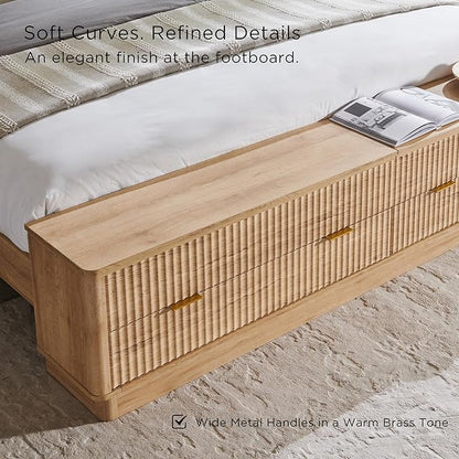 T4TREAM Fluted King Size Bed Frame - Image 6