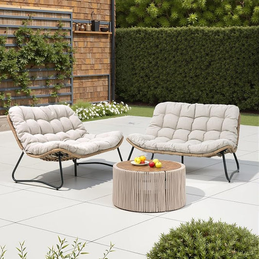 Crestlive Products Outdoor Loveseat 2PCS, Patio Conversation Set, All-Weather by CrestliveProducts