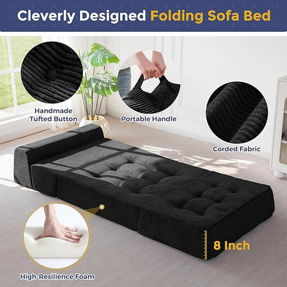 MAXYOYO 8" Folding Sofa Bed, Fold Out Chair Bed Sleeper Chair, Convertible - Image 4
