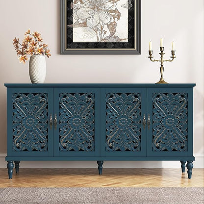 ARTPOWER 61.8" Hollow Carved Wood Accent Cabinet by PowerofArtBetterforLife