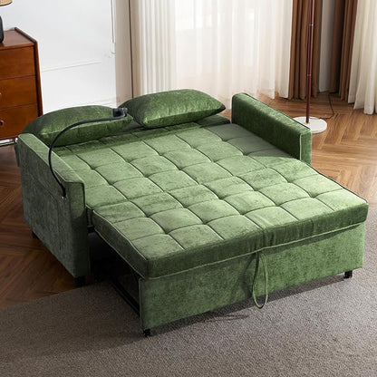 3 in 1 Convertible Sleeper Sofa Bed, 56.9" Small Pull Out Couch Bed - Image 4