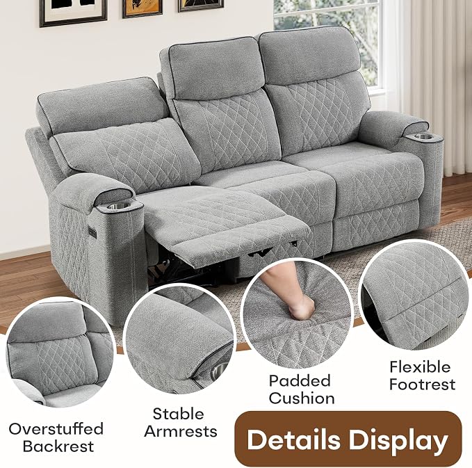HAOMARKETS Power Oversized Reclining Sofa Couch Set of 2 - Image 6