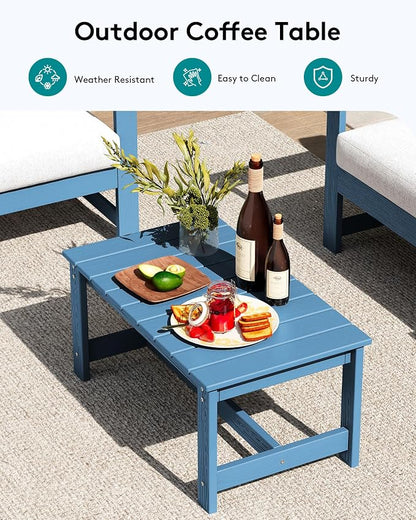 SERWALL 3 Pieces HDPE Outdoor Sofa Bistro Set - Image 2