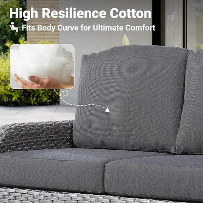 ovios 4-Piece Patio Furniture Set, Outdoor Wicker Sofa - Image 5