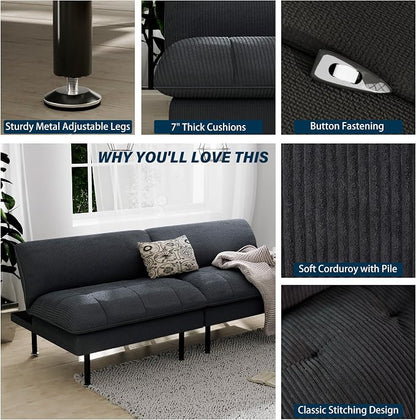 Ribilake 70" Futon Sofa Bed, 4 in 1 Multi-Function Couch Sleeper - Image 7