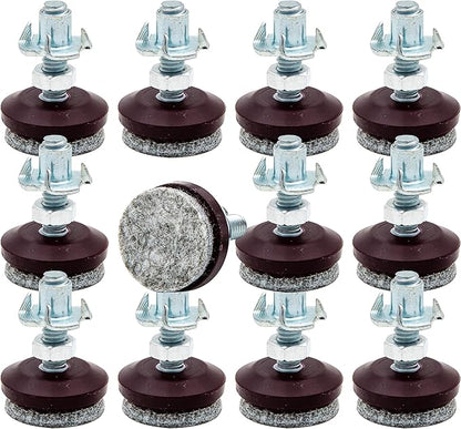 HUAYY 12 Pack Adjustable Furniture Leveling Feet, 1/4-20 Threaded Stem by HUAYY