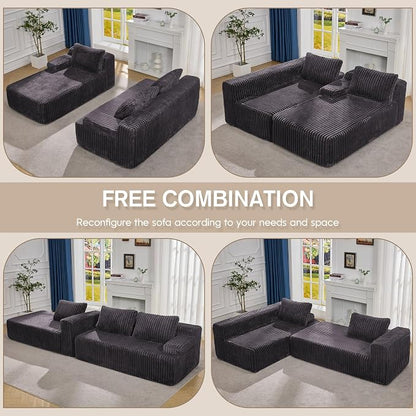 Hobestluk Modular Sectional Sofa Couches L-Shape Couch 3 Seat Modular Sofa - Image 5