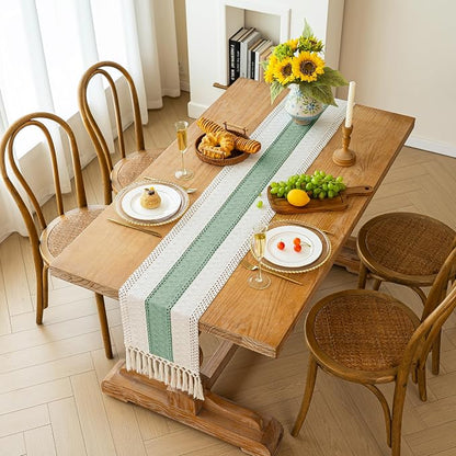 FEXIA Sage Green Table Runner 60 Inches Long - Image 6