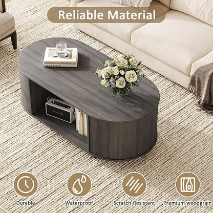 Coffee Table and TV Stand Set of 2, 76.4'' Modern TV Console, Entertainment - Image 8