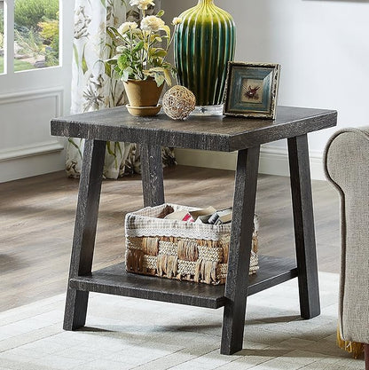 Roundhill Furniture Athens Contemporary 3-Piece Wood Shelf Coffee Table Set - Image 4