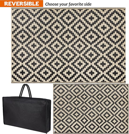 SAND MINE Reversible Mats, Plastic Straw Rug, Modern Area Rug, Large Floor Mat - Image 3