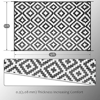 SAND MINE Waterproof Outdoor Rug 6x9 ft, Reversible Mats, Modern Area Rug - Image 2