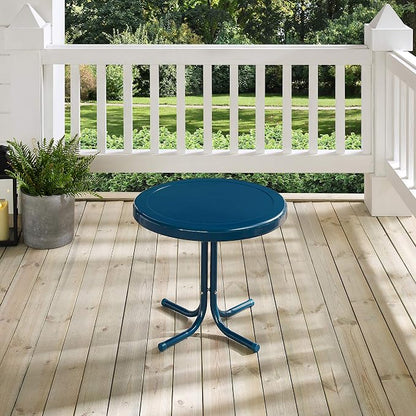 Crosley Furniture Griffith Weather Resistant Retro Metal Outdoor Side Table - Image 8