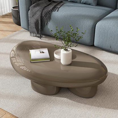 24/7 Shop at Home Kavren Modern 37-inch Oval Glossy Low Profile Coffee Table - Image 4