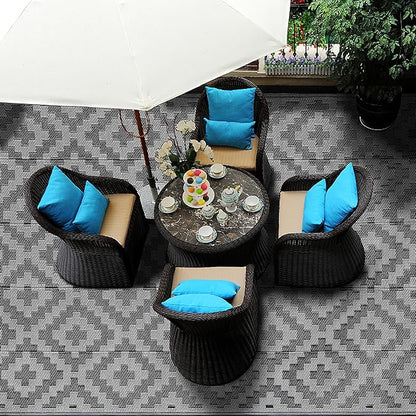 SAND MINE Waterproof Outdoor Rug 6x9 ft, Plastic Reversible Rug, Modern Area Rug - Image 6