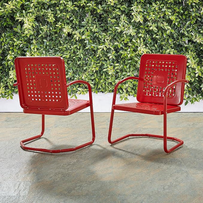 Crosley Furniture Bates 2-Piece Outdoor Chair Set, Retro Metal Patio Chairs - Image 9