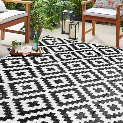 SAND MINE Waterproof Outdoor Rug 6x9 ft, Reversible Mats, Modern Area Rug by SANDMIND