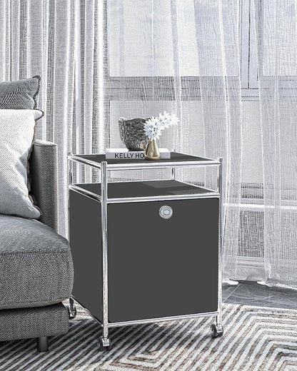 Matte Storage Cart with Flap Door, Large Capacity Storage Cart with Detachable - Image 6