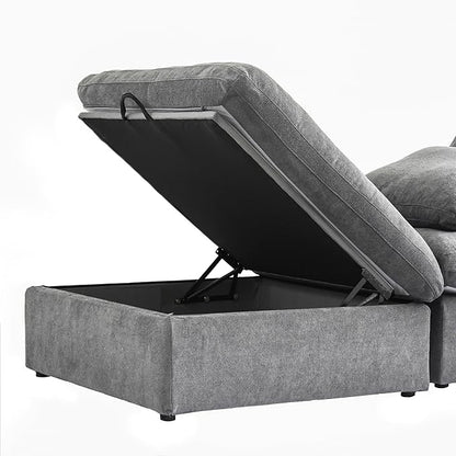 160" Cloud Sectional Couch, Overzised Down Filled Couch, 8 Seater Convertible - Image 8