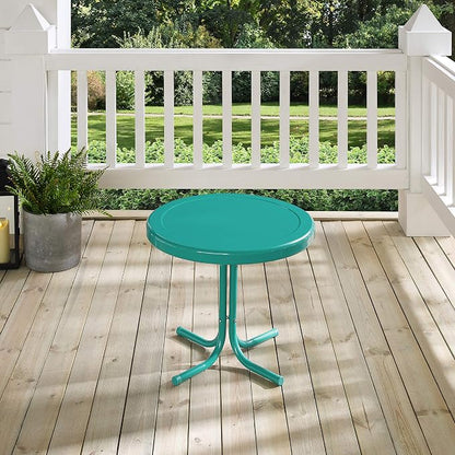 Crosley Furniture Griffith Weather Resistant Retro Metal Outdoor Side Table - Image 7