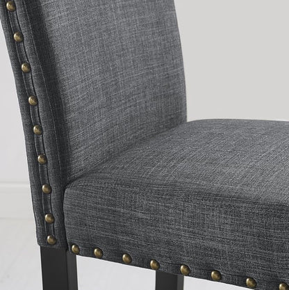 Roundhill Furniture Biony Gray Fabric Dining Chairs - Image 2