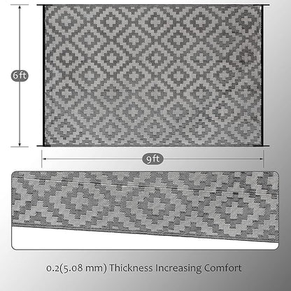 SAND MINE Waterproof Outdoor Rug 6x9 ft, Plastic Reversible Rug, Modern Area Rug - Image 2
