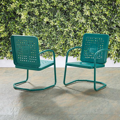 Crosley Furniture Bates 2-Piece Outdoor Chair Set, Retro Metal Patio Chairs - Image 8