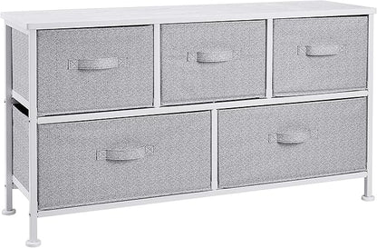 Amazon Basics Extra Wide Fabric 5-Drawer Storage Organizer Unit by AmazonBasics