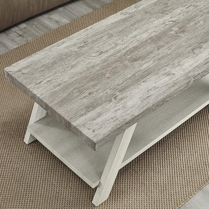 Roundhill Furniture Athens Contemporary 3-Piece Wood Shelf Coffee Table Set - Image 6