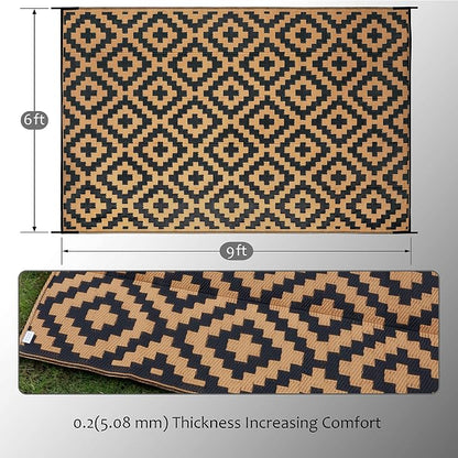 SAND MINE Reversible Mats, Plastic Straw Rug, Modern Area Rug, Large Floor Mat - Image 2